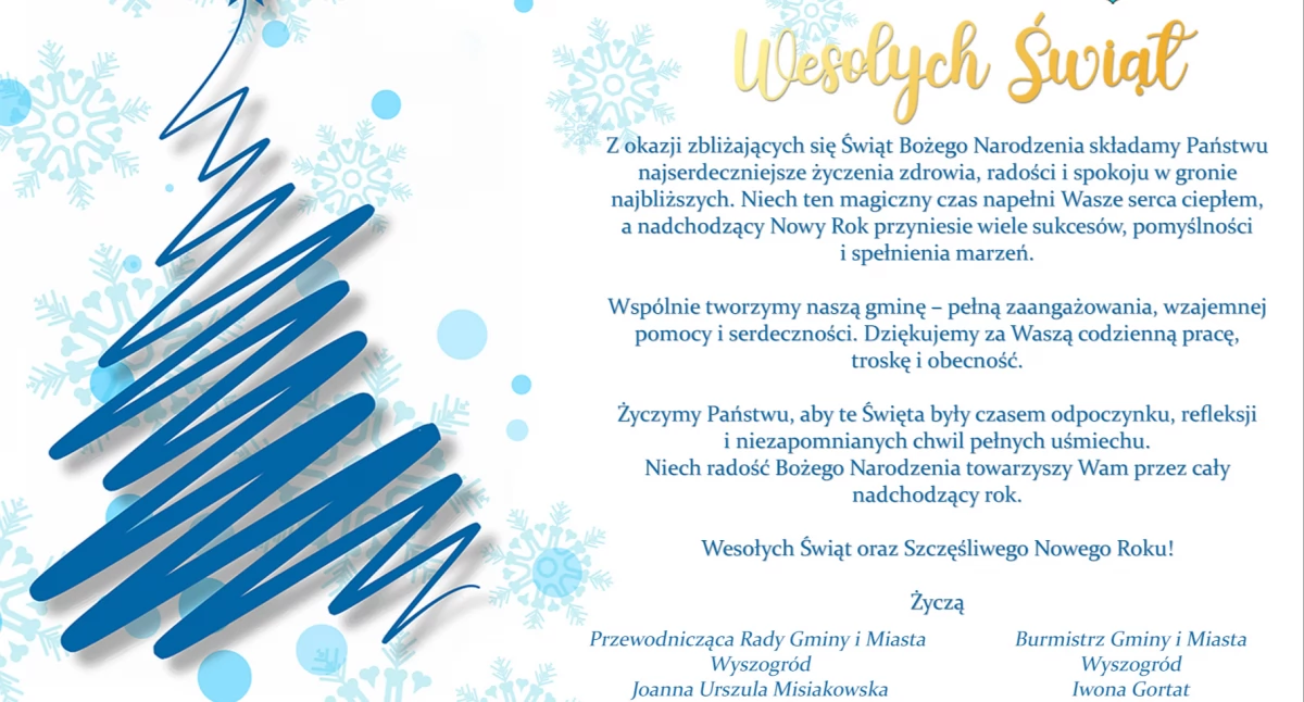 Ciekawostki, Życzenia Świateczne Wyszogród - zdjęcie, fotografia