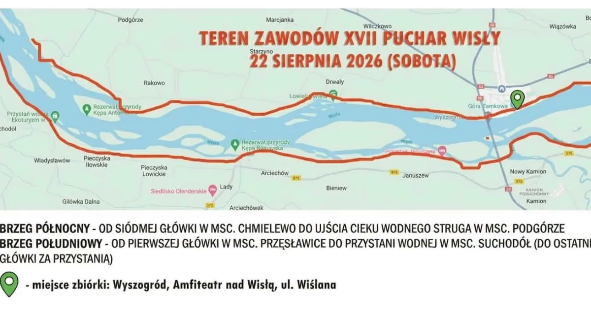 Sport, REZERWACJA TERENU ZAWODÓW Wędkarskich Wyszogród Wisła 2026r - zdjęcie, fotografia