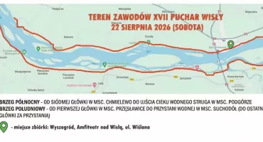 REZERWACJA TERENU ZAWODÓW Wędkarskich Wyszogród Wisła - 22.08.2026r.